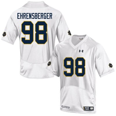 Notre Dame Fighting Irish Men's Alexander Ehrensberger #98 White Under Armour Authentic Stitched College NCAA Football Jersey PZS7699WF